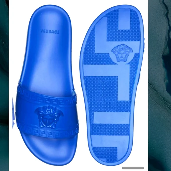 Versace | Shoes | New Versace Medusa Slide Sandal Royal Blue  display picture 1